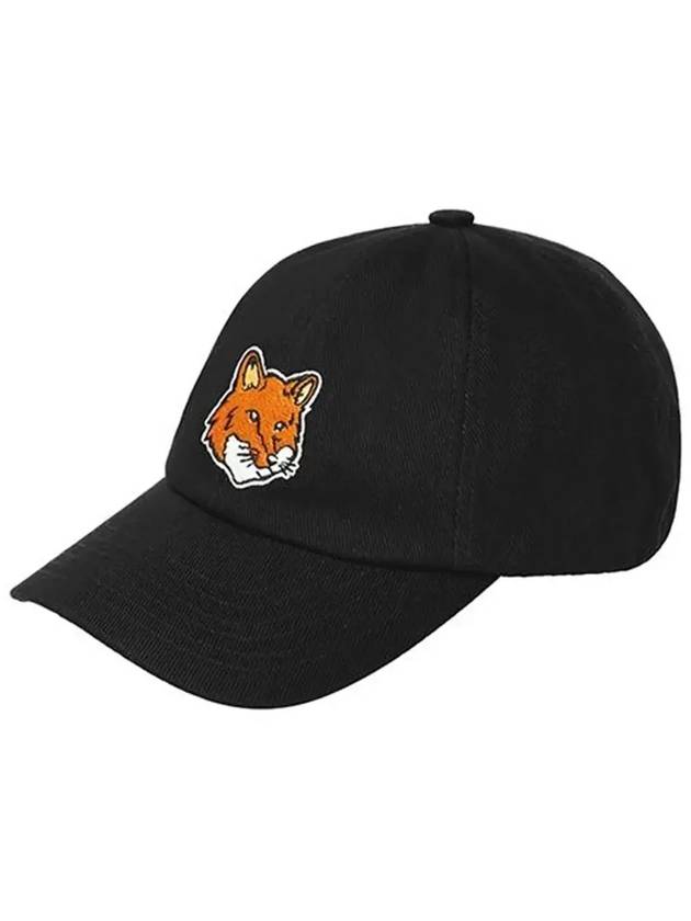 Large Fox Head Embroidery Ball Cap Black - MAISON KITSUNE - BALAAN 5