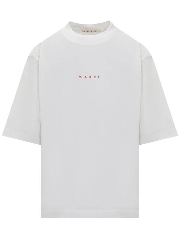 Logo Cotton Short Sleeve T-Shirt White - MARNI - BALAAN 2