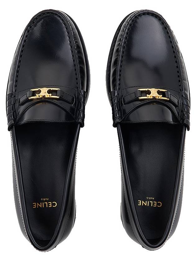 Luco Triomphe Polished Bull Loafers Black - CELINE - BALAAN 7