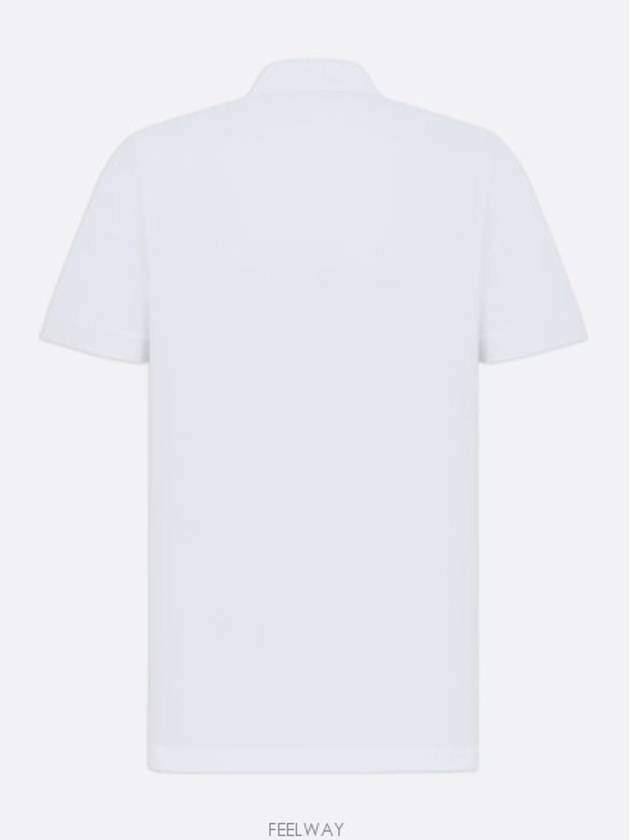 CD Icon Cotton Polo Shirt White - DIOR - BALAAN 6