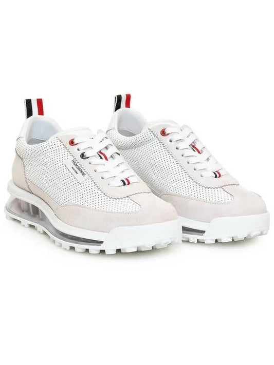 Women Vitello Calf Tech Runner Clear Sole Low Top Sneakers White - THOM BROWNE - BALAAN 2