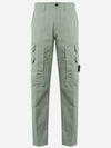 Stretch Cotton Gabardine Multi Pocket Cargo Straight Pants Green - STONE ISLAND - BALAAN 2