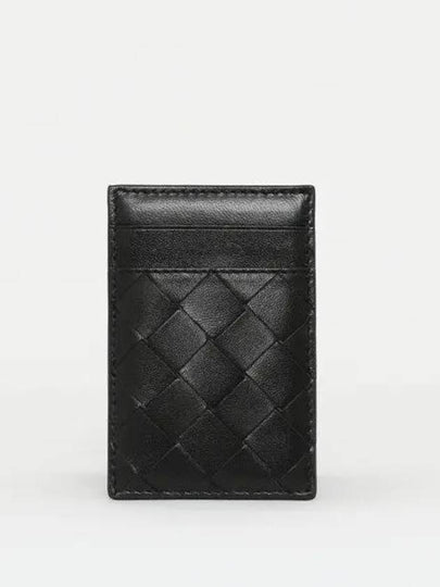 Intrecciato Magnet Leather Card Wallet Black - BOTTEGA VENETA - BALAAN 2