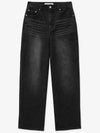 Easy washed wide denim pants vintage black - BLONDNINE - BALAAN 4