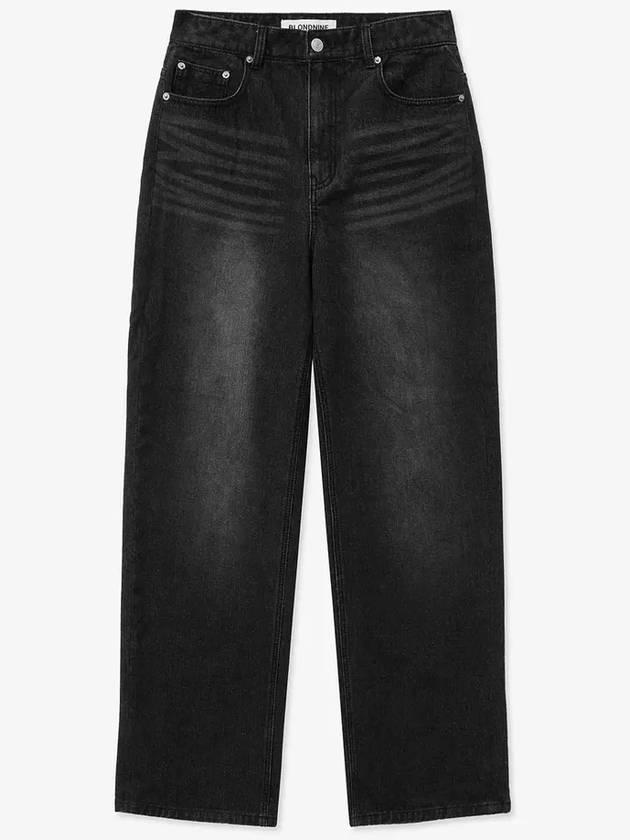 Easy washed wide denim pants vintage black - BLONDNINE - BALAAN 4