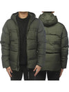 Men's Crinkle Reps Hooded Down Padding Dark Green - STONE ISLAND - BALAAN 3