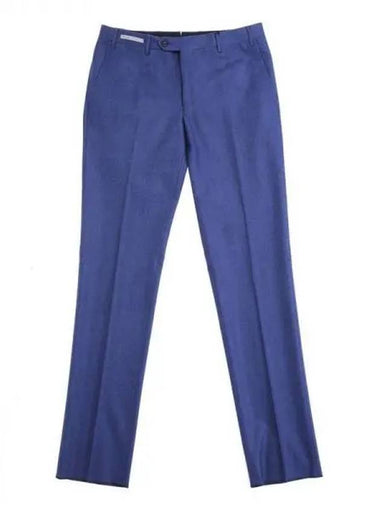 Blue Flannel Solid Wool Pants C09PT7S03 271604 - CORNELIANI - BALAAN 1