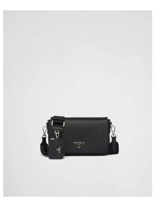 Saffiano Leather Shoulder Bag Black - PRADA - BALAAN 2