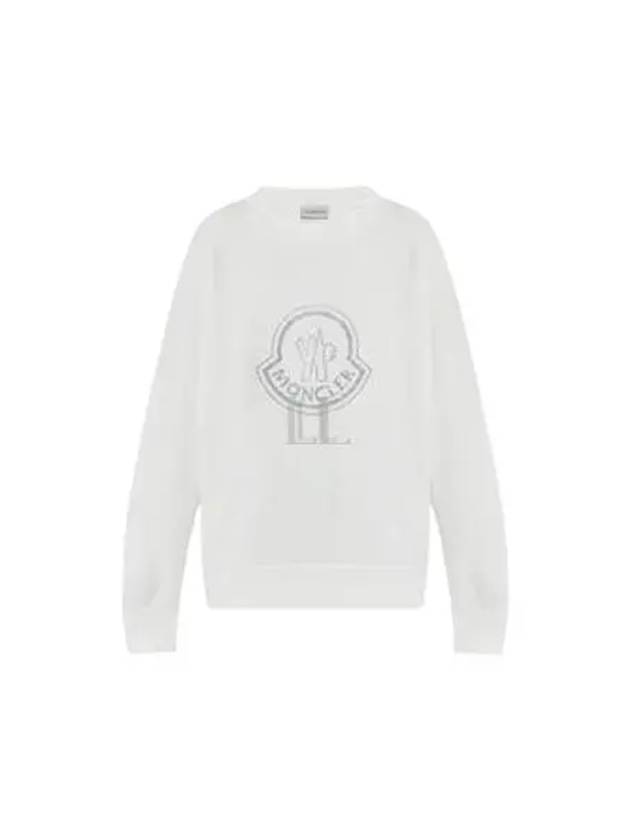 Crystal Logo Sweatshirt Off White - MONCLER - BALAAN 2