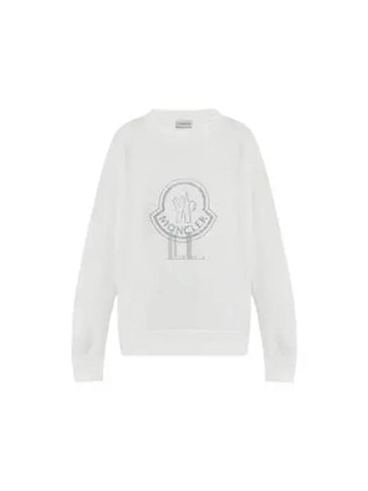 Crystal Logo Sweatshirt Off White - MONCLER - BALAAN 2