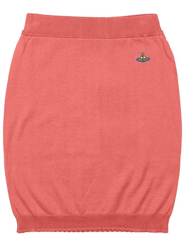 Women's ORB Logo Knit Bea Mini H Line Skirt Pink - VIVIENNE WESTWOOD - BALAAN 9