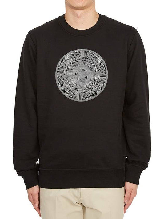 Men's Industrial One Print Sweatshirt Black - STONE ISLAND - BALAAN 2