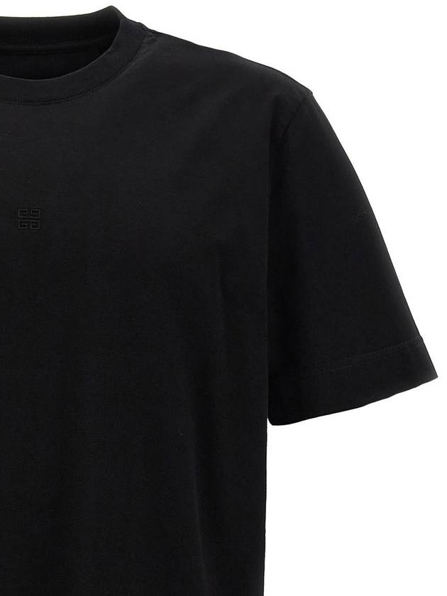 Embroidered 4G Logo Cotton Short Sleeve T-shirt Black - GIVENCHY - BALAAN 4