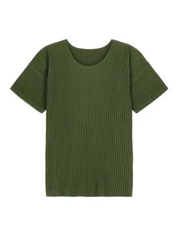 March pleated short sleeve t shirt olive green - ISSEY MIYAKE - BALAAN 1