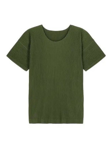 March pleated short sleeve t shirt olive green - ISSEY MIYAKE - BALAAN 1