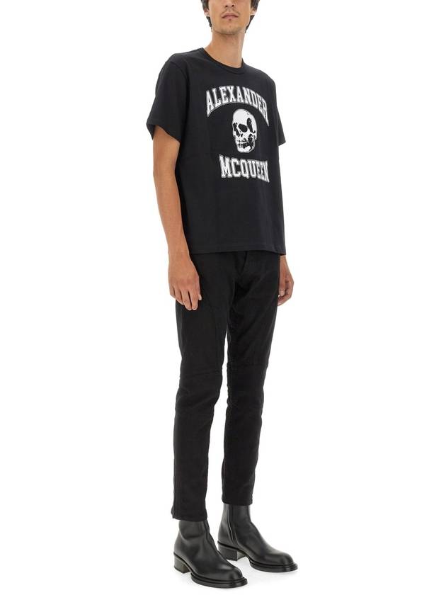 Logo Organic Cotton T-Shirt Black - ALEXANDER MCQUEEN - BALAAN 3