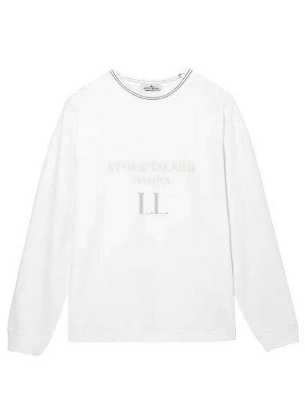 Logo Print Cotton Sweatshirt White - STONE ISLAND - BALAAN 2