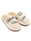 Woody Logo Canvas Slippers Beige - CHLOE - BALAAN.