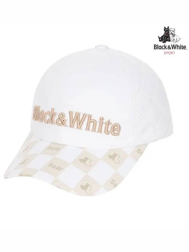 diamond pattern ribbon cap 8413LXACWHITE - BLACK&WHITE - BALAAN 1