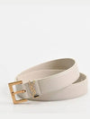 634437 Monogram Gold Square Buckle Belt Ivory - SAINT LAURENT - BALAAN 2