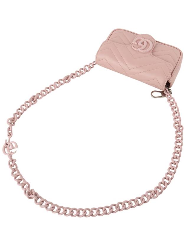 699757 GG Back Light Pink Leather Marmont Belt Bag 33940K - GUCCI - BALAAN 4