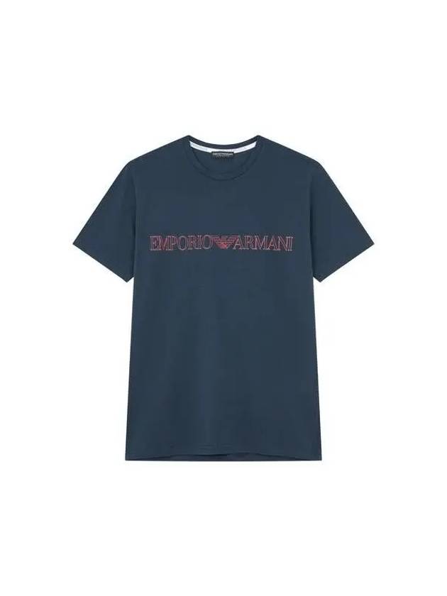 UNDERWEAR Men's Outline Logo Lounge T-Shirt Marine - EMPORIO ARMANI - BALAAN 1