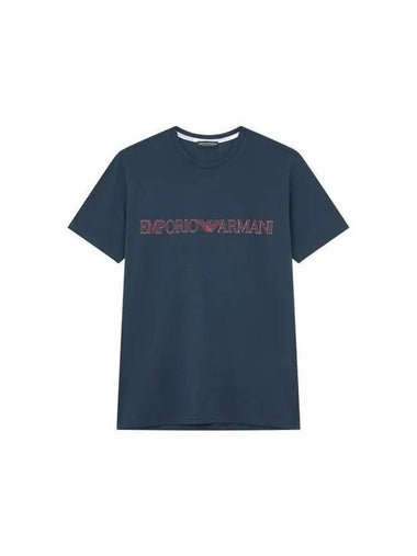 UNDERWEAR Men s Outline Logo Lounge T Shirt Marine 271324 - EMPORIO ARMANI - BALAAN 1