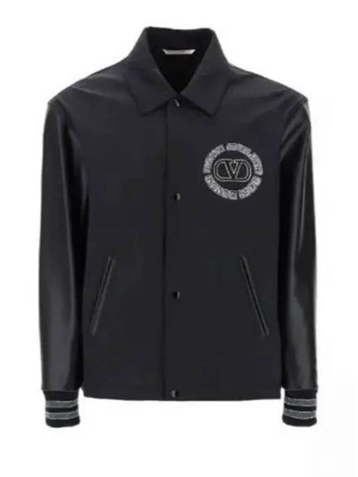 V Logo Nylon Bomber Jacket Black - VALENTINO - BALAAN 2