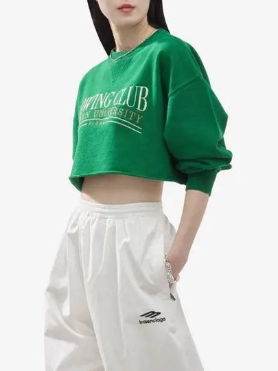 Crop Top Roundneck Long Sleeve T-Shirt Green - GOLDEN GOOSE - BALAAN 2