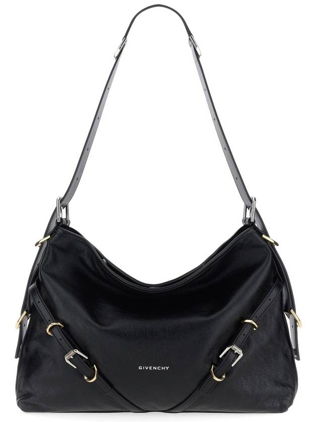 Voyou Medium Leather Shoulder Bag Black - GIVENCHY - BALAAN 3