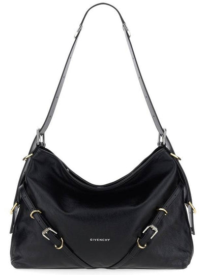 Voyou Medium Leather Shoulder Bag Black - GIVENCHY - BALAAN 2