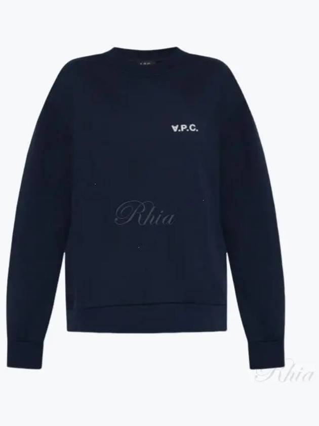 Evy Small Logo Crew Neck Sweatshirt Navy - A.P.C. - BALAAN 2