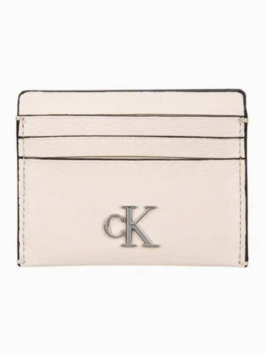 JEANS Women s CKJ Minimal Monogram Card Case Pink Ivory 4K1067G MTR - CALVIN KLEIN - BALAAN 1