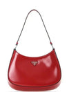 Cleo Brushed Leather Shoulder Bag Desert - PRADA - BALAAN 2