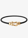 Posten Bracelet Medium Model 18K Yellow Gold Black Bracelet Men - FRED - BALAAN 1