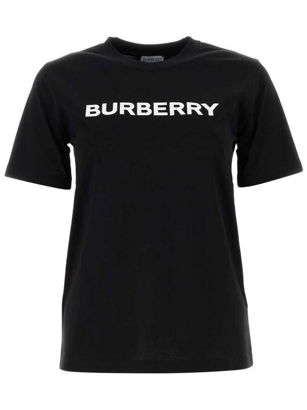 Logo Print Crew Neck Cotton Short Sleeve T-Shirt Black - BURBERRY - BALAAN 2