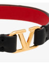 V Logo Signature Bracelet Black - VALENTINO - BALAAN 3