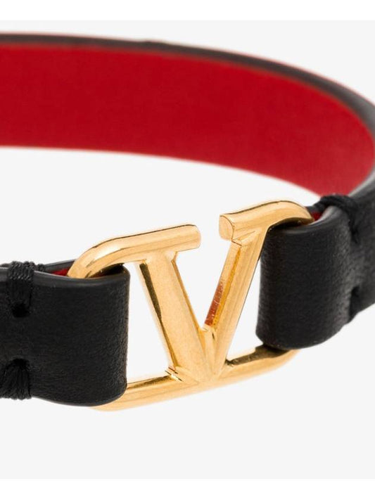 V logo signature bracelet black - VALENTINO - BALAAN 2