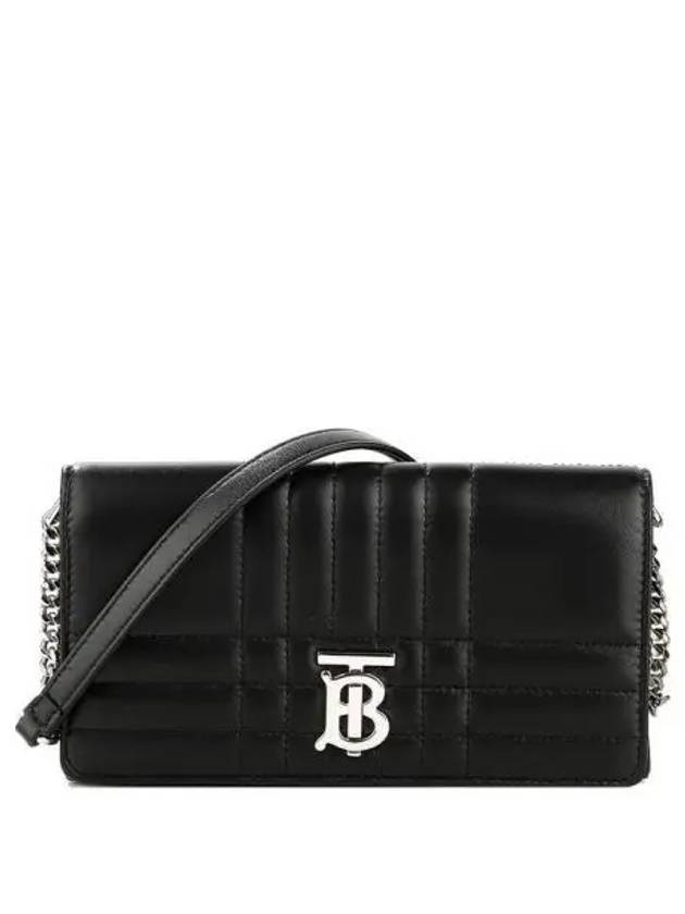 Women's Detachable Strap Quilted Leather Lola Cross Bag Black Palladium - BURBERRY - BALAAN 2