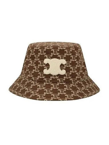 Triomphe bucket hat dark brown cream 270311 1039109 - CELINE - BALAAN 1