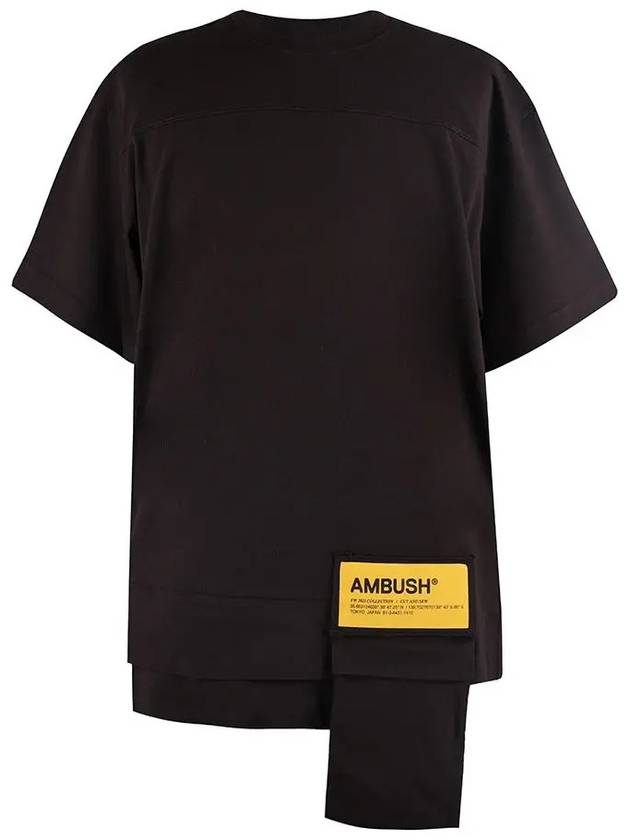Men's Logo Patch Waist Pocket Short Sleeve T-Shirt Chocolate Yellow - AMBUSH - BALAAN.