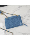 gold ball chain zipper card wallet denim - CHANEL - BALAAN 4