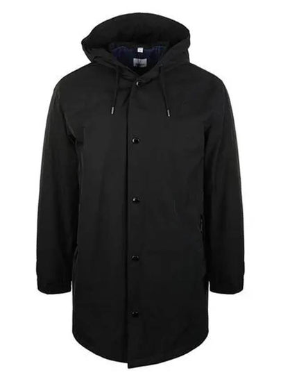 Man's Nylon Embroidered Logo Hoodie Jacket Black - BURBERRY - BALAAN 2