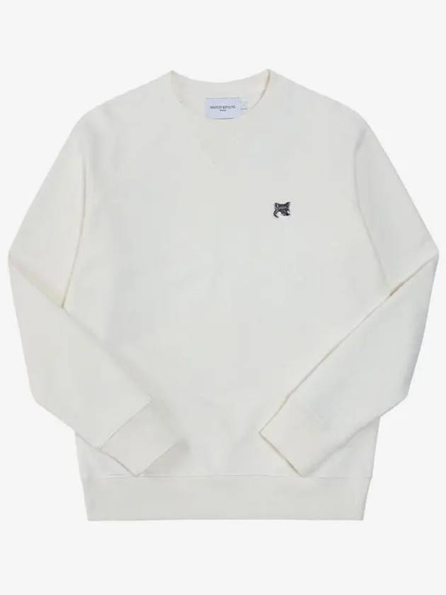 Grey Fox Head Patch Classic Sweatshirt White - MAISON KITSUNE - BALAAN 3