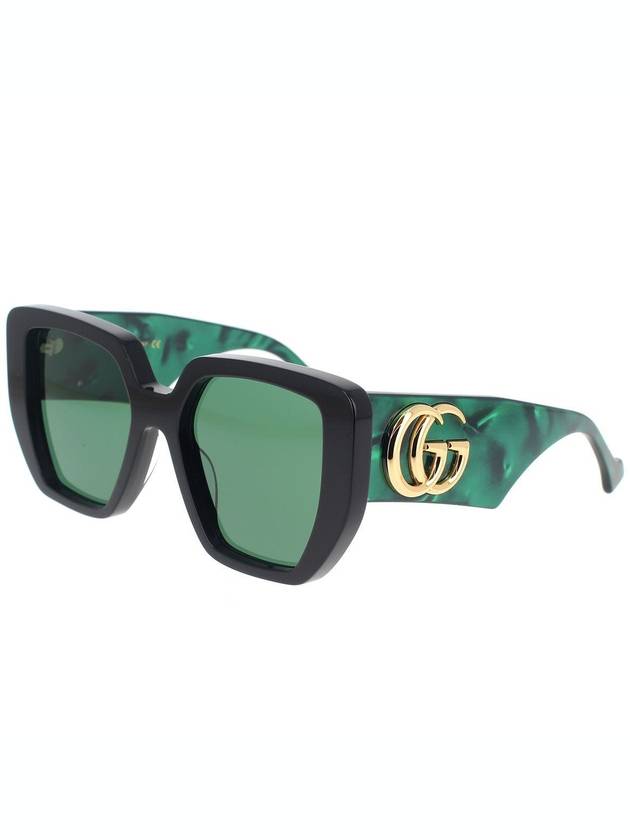 Eyewear Interlocking G Two-tone Bold Sunglasses Black Green - GUCCI - BALAAN 3