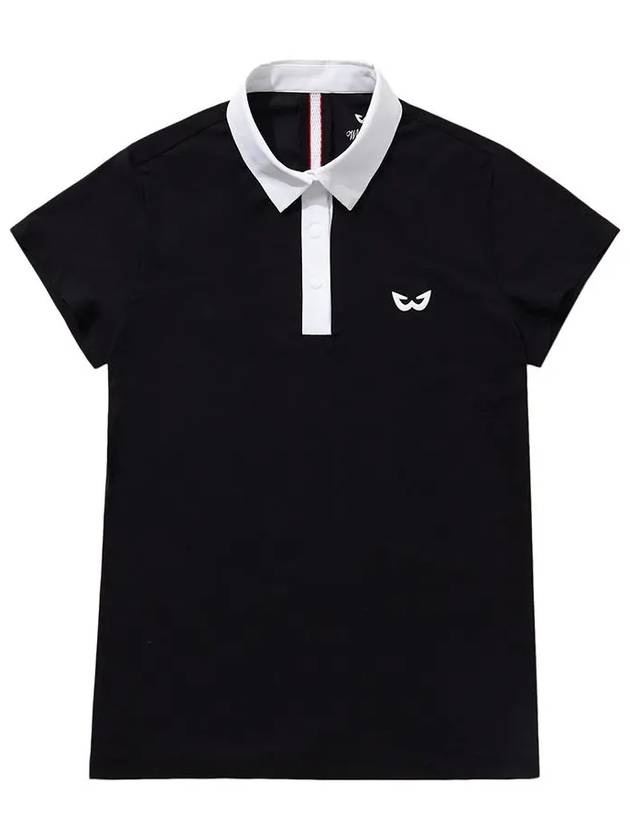 Golf wear simple collar short sleeve golf t-shirt WB21SUWT01BK black - WHITEBALL - BALAAN 5