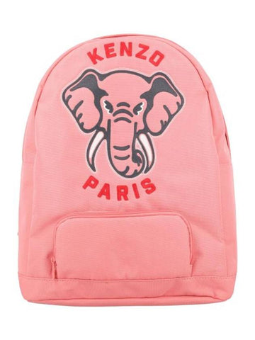 Kids Rucksack Embroidery Logo Backpack Pink - KENZO - BALAAN 1