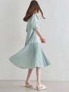 cape collar pleated dress_mint - MITTE - BALAAN 5