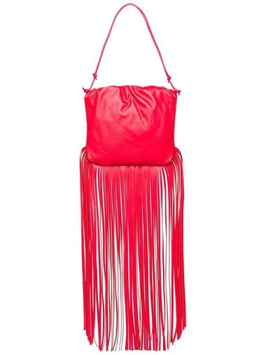 Calfskin The Fringe Pouch Shoulder Bag Red - BOTTEGA VENETA - BALAAN 1