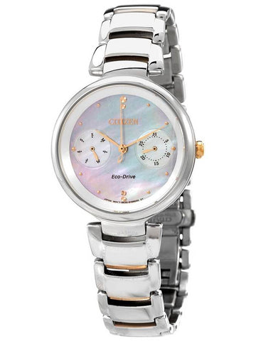 Citizen Chronograph Mother of Pearl Crystal Dial Ladies Watch FD1106-81D - CITIZEN - BALAAN 1